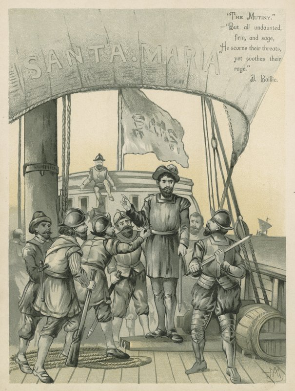 Lázadás Columbus Santa Maria (chromolitho) hajóján alkotó: Andrew Melrose