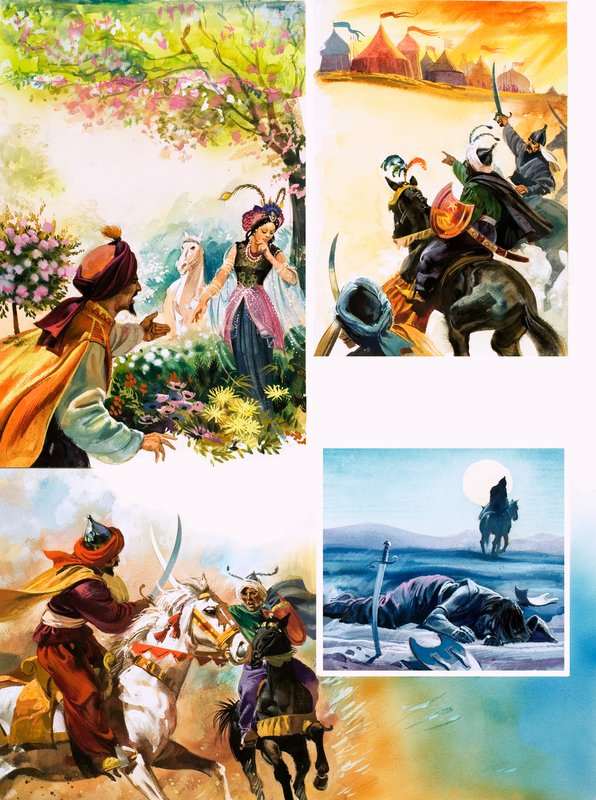 Egy perzsa háborús legenda (gouache, papír) alkotó: Andrew Howat