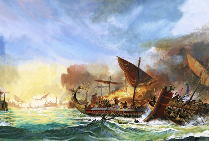 Szalamiszi csata (gouache, papír) alkotó: Andrew Howat