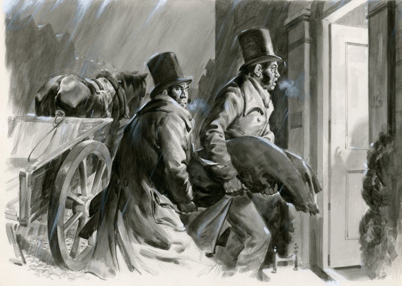 Burke és Hare sírrablók és gyilkosok (gouache, papír) alkotó: Andrew Howat