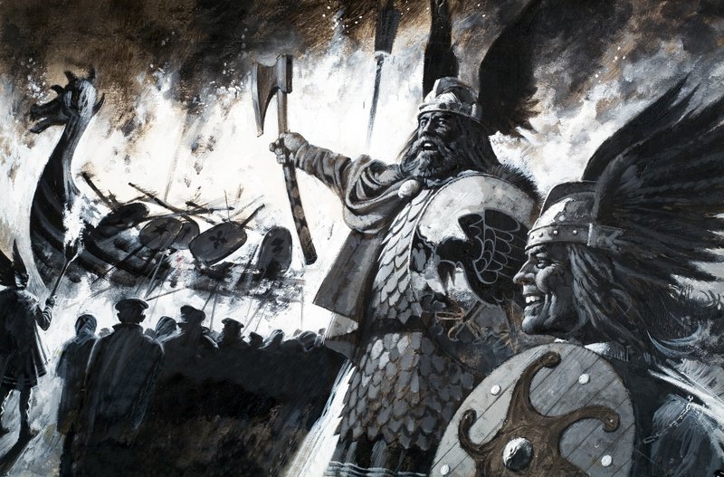 Lerwick Up Helly, Viking fesztivál (gouache, papír) alkotó: Andrew Howat