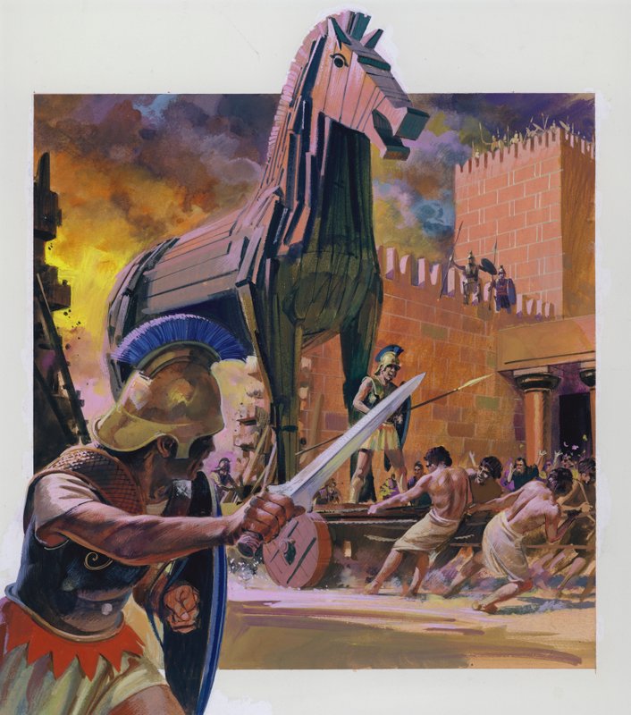A trójai faló (gouache, papír) alkotó: Andrew Howat