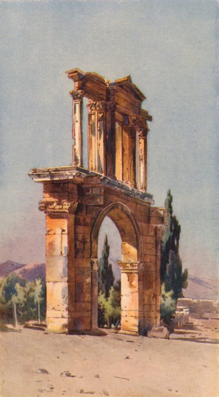 Hadrianus boltíve, Athén (színes litó) alkotó: Angelos Giallinos