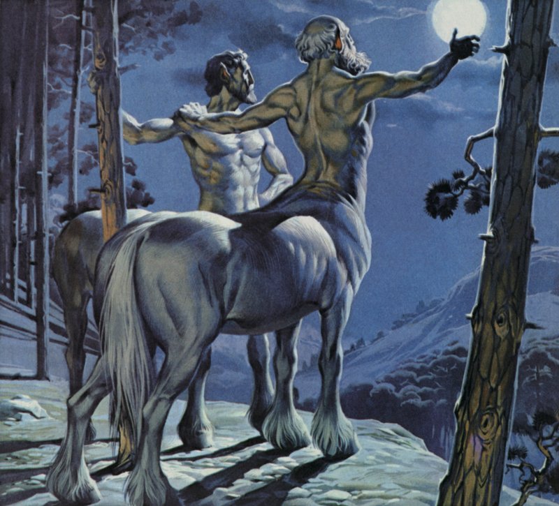 Kentaurok (színes litográfia) alkotó: Angus McBride