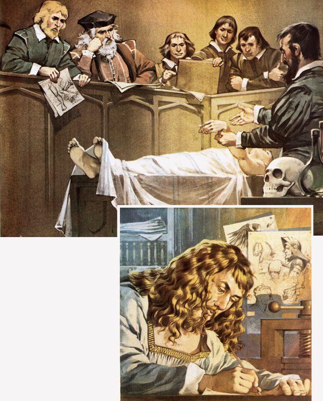 A boncolás bemutatása (fent) és a Durer-rajz (lent) alkotó: Angus McBride