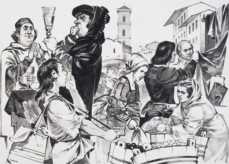 Florentine Trading (gouache, papír) alkotó: Angus McBride