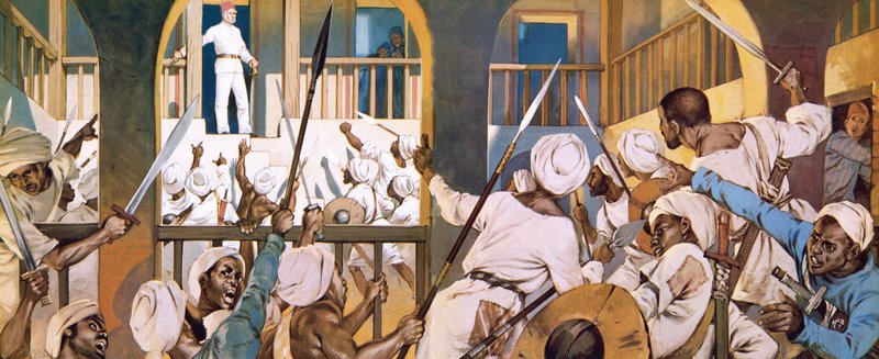 Gordon tábornokot 1865 februárjában Khartoumban megölik. alkotó: Angus McBride