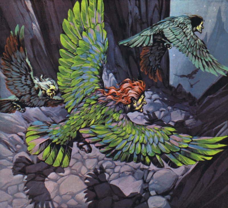 Hárpiák (színes litográfia) alkotó: Angus McBride