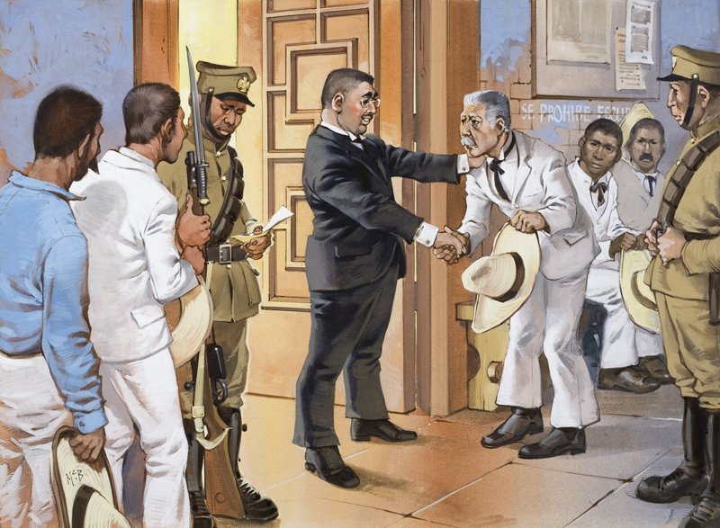 Mexikó befejezetlen forradalma (gouache, papír) alkotó: Angus McBride