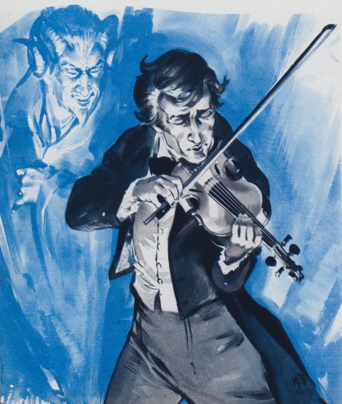 Nicolo Paganini - eladta-e a lelkét az ördögnek (színes litográfia) alkotó: Angus McBride