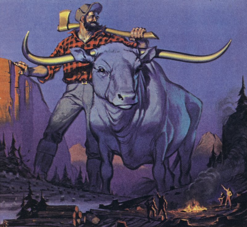 Paul Bunyan és Babe (színes litográfia) alkotó: Angus McBride