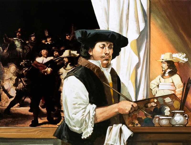 Rembrandt megfestette híres portréját a polgárőrökről. alkotó: Angus McBride