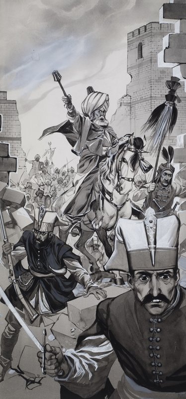 Konstantinápoly eleste (gouache, papír) alkotó: Angus McBride