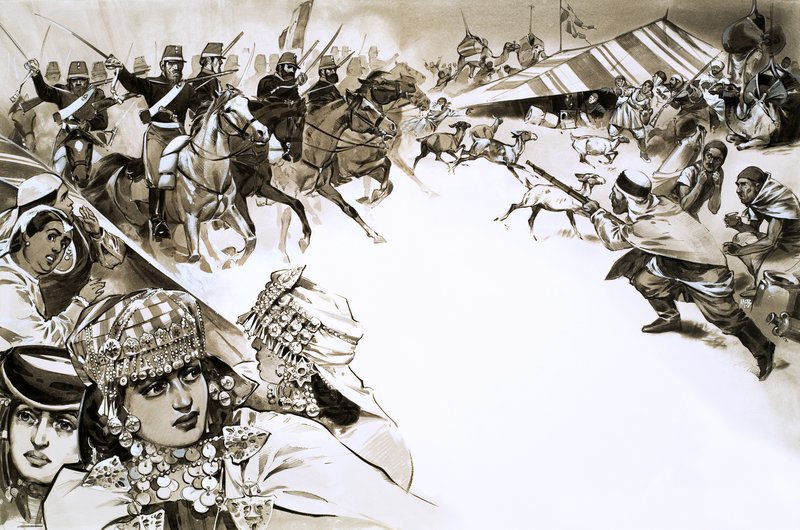 A franciák megszállják Algériát (gouache, papír) alkotó: Angus McBride