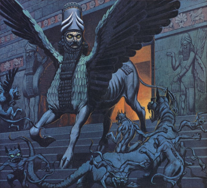 A Lamassu (színes litográfia) alkotó: Angus McBride