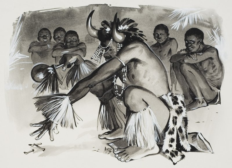 Boszorkánydoktor (gouache, papír) alkotó: Angus McBride