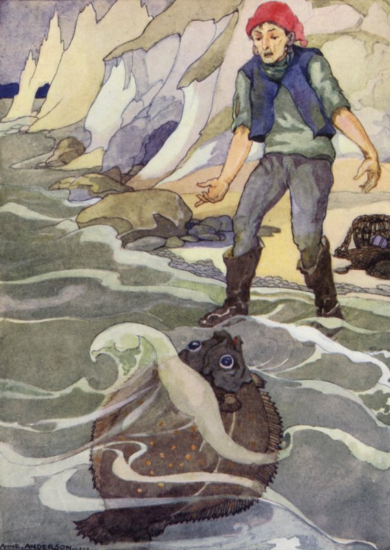 A halász és felesége, Grimm testvérek mese (színes litó) alkotó: Anne (after) Anderson