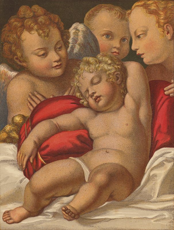 A Megváltó gyermek. (színes litográfia) alkotó: Annibale (after) Carracci