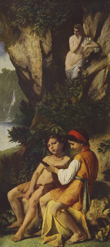 Muzsikáló gyerekek (olajfestmény) alkotó: Anselm Feuerbach