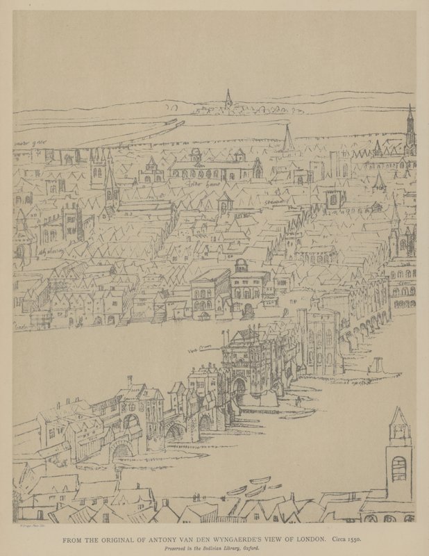Kilátás Londonra, c1550 alkotó: Anthonis van den Wyngaerde
