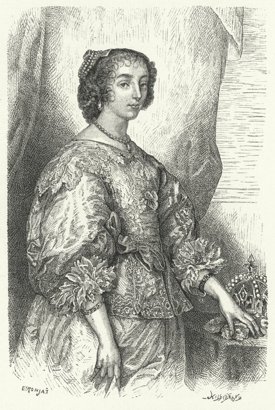 Francia Henrietta Maria, I. Károly angol, skóciai és ír királynő hitvese (metszet) alkotó: Anthony van (after) Dyck