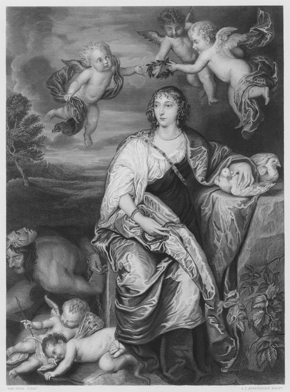 The Lady Digby, a képről a Királyi Gyűjteményben (metszet) alkotó: Anthony van (after) Dyck