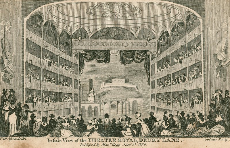 Belső kilátás a Theatre Royal-ra, Drury Lane, London alkotó: Anthony van Assen