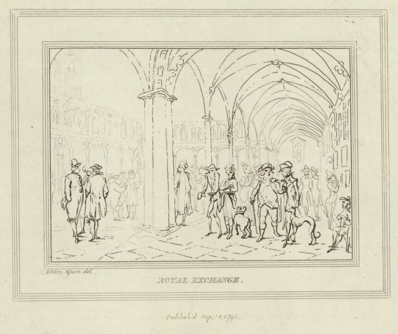 A Royal Exchange kolostorai a londoni Cityben alkotó: Anthony van Assen