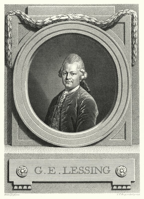 Gotthold Ephraim Lessing, német felvilágosodás; filozófus, író és drámaíró (metszet) alkotó: Anton (after) Graff