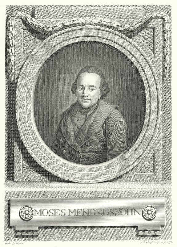 Moses Mendelssohn német zsidó filozófus (metszet) alkotó: Anton (after) Graff
