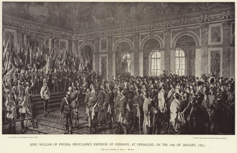 Vilmos porosz király kikiáltja Németország császárát. alkotó: Anton Alexander von Werner