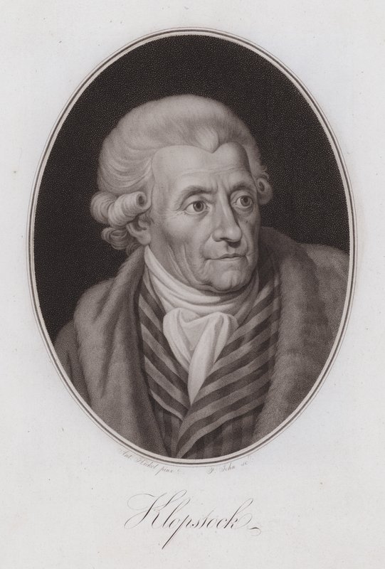 Friedrich Gottlieb Klopstock német költő (metszet) alkotó: Anton Hickel