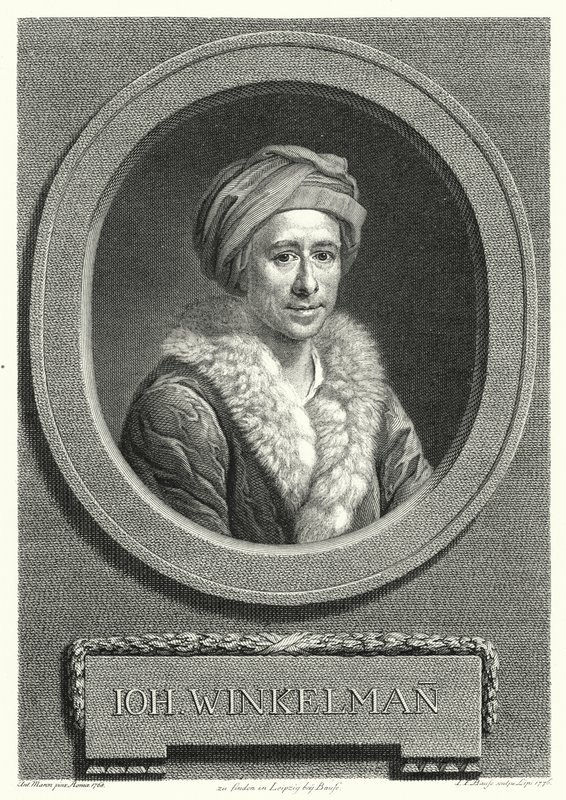 Johann Joachim Winckelmann német művészettörténész és régész (metszet) alkotó: Anton von (after) Maron