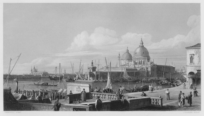 A Dogana, Velence, a képről a Királyi Gyűjteményben (metszet) alkotó: Antonio (after) Canaletto