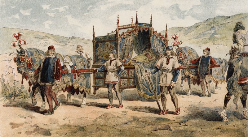 Egy chatelaine alom, a burgundi hercegek kora, 15. század alkotó: Armand Jean Heins