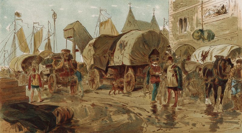 A Hanza-szövetség szekerei, spanyol Hollandia, 16. század alkotó: Armand Jean Heins