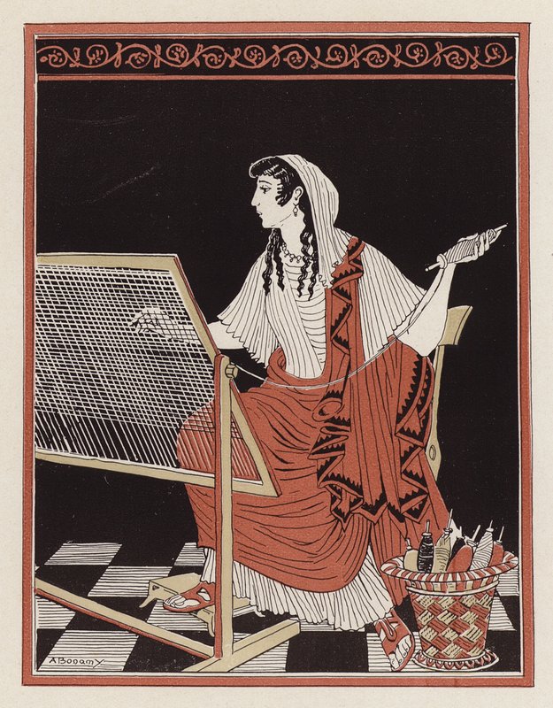 Pénelope hűsége férjéhez, Odüsszeuszhoz (színes litó) alkotó: Armand Joseph Bonamy