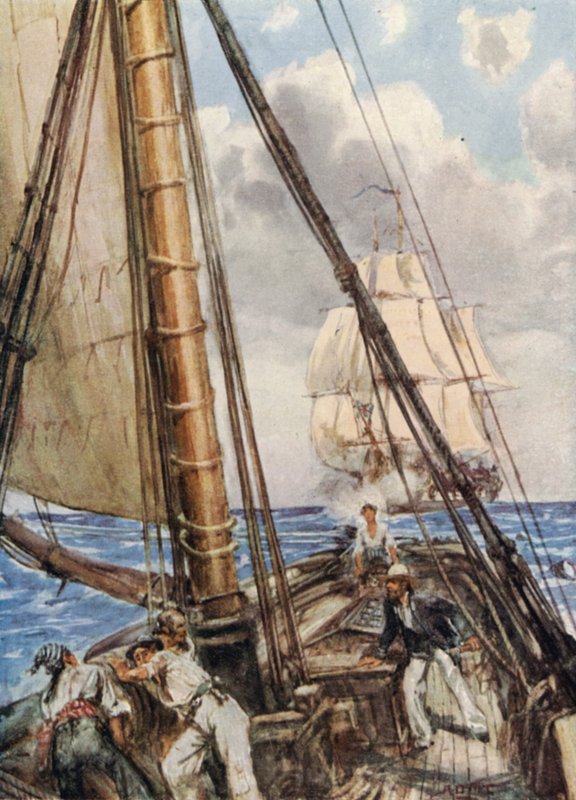 A La Jeune Estelle rabszolga elfogása egy brit fregatt által alkotó: Arthur David McCormick