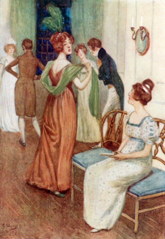 Illusztráció a Büszkeség és balítélethez, Jane Austen alkotó: Arthur Wallis Mills