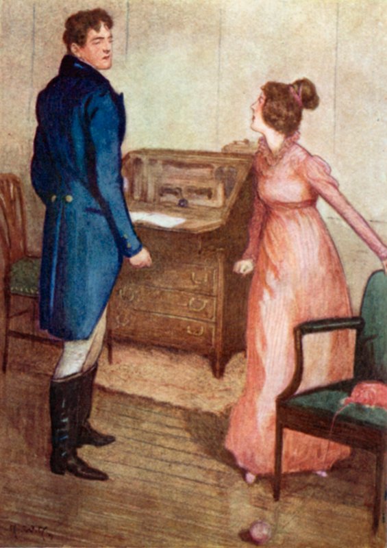 Illusztráció a Büszkeség és balítélethez, Jane Austen alkotó: Arthur Wallis Mills