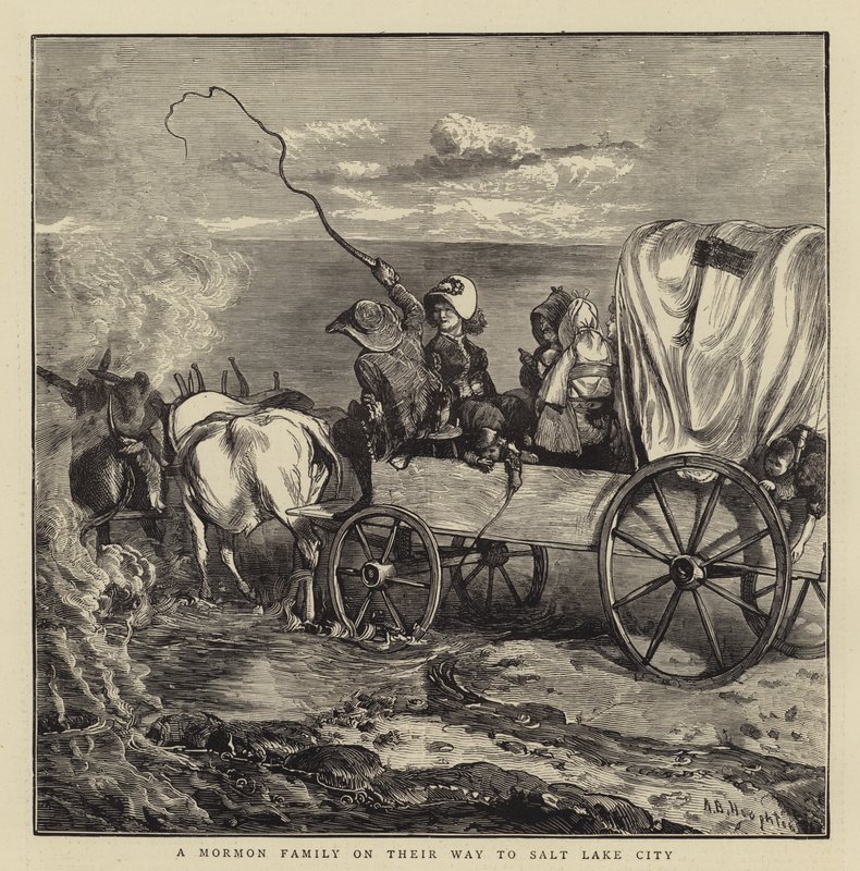 Egy mormon család úton Salt Lake Citybe alkotó: Arthur Boyd Houghton