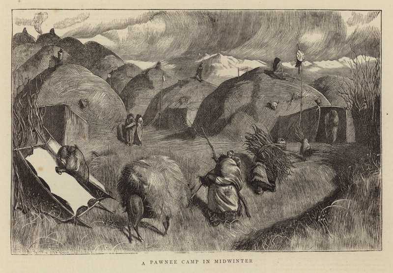 Egy pawnee tábor a tél közepén alkotó: Arthur Boyd Houghton