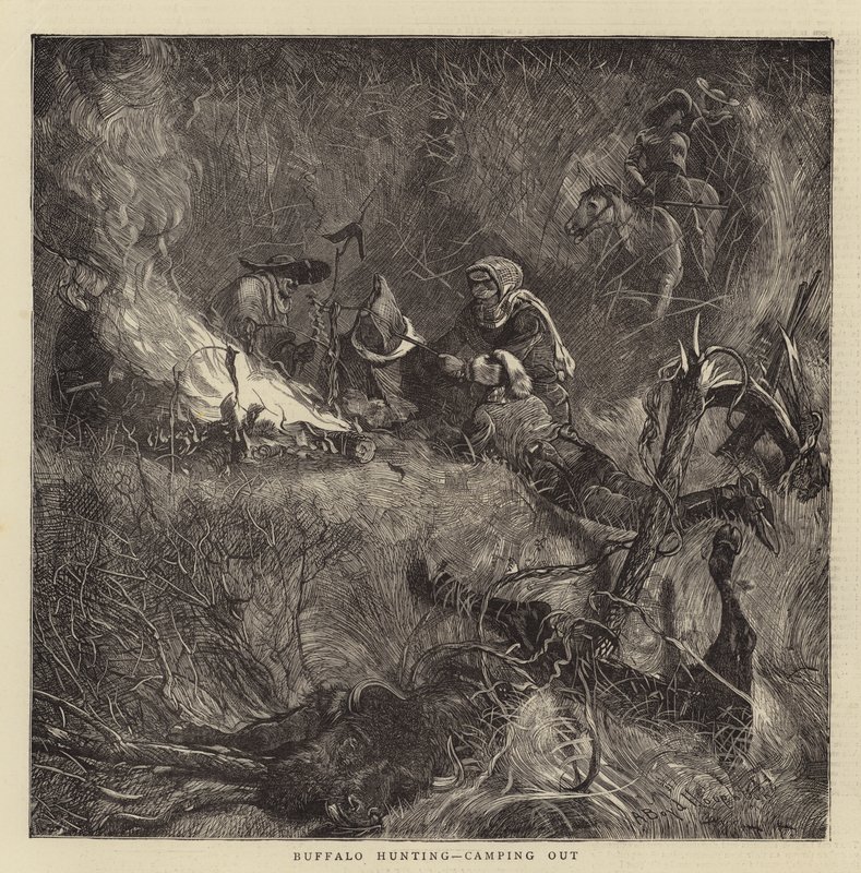 Bivalyvadászat, táborozás alkotó: Arthur Boyd Houghton