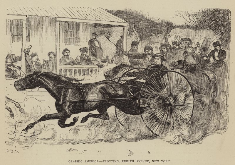 Graphic America, Trotting, Eighth Avenue, New York alkotó: Arthur Boyd Houghton