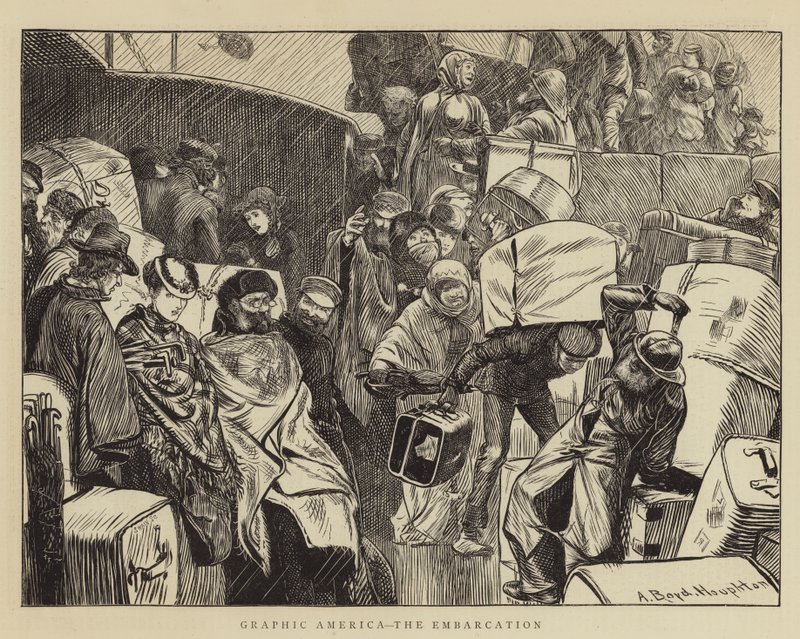 Grafikus Amerika, az Embarkation alkotó: Arthur Boyd Houghton
