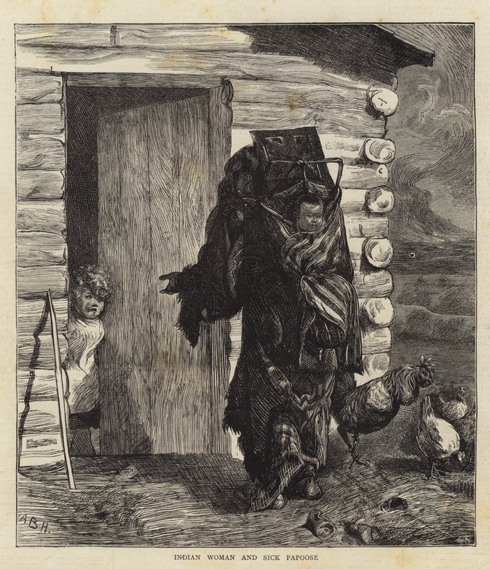 Indiai nő és beteg Papoose alkotó: Arthur Boyd Houghton