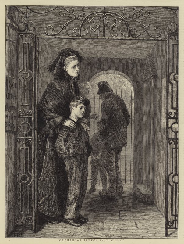 Árvák, egy vázlat a városban alkotó: Arthur Boyd Houghton