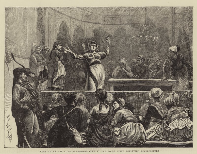 Párizs a kommün alatt, női klub a Boule Noire-ban, Boulevard Rochechouart alkotó: Arthur Boyd Houghton