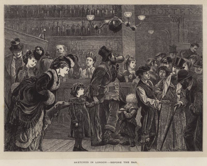 Vázlatok Londonban, az ügyvédi kamara előtt alkotó: Arthur Boyd Houghton