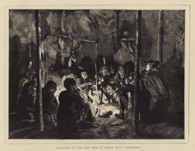 Vázlatok a távoli nyugaton, egy füst a baráti társaságokkal alkotó: Arthur Boyd Houghton